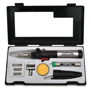 Паяльник газовий 150W з комплектом насадок 8 од. TOPTUL EGAE0801
