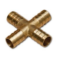 З'єднувач на шланг (хрестовина, латунь) X-обр. 10x10x10мм