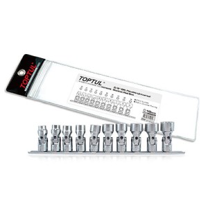 Набір головок 12-гр. з карданом 3/8 "10од. 10 ~ 19мм (на планці)