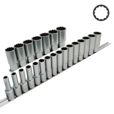 Набір довгих головок 12-гр. 1/2" 23од (на планці)