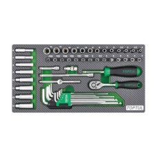 Набір інструменту комбінований 1/4" 50од. (в ложементі) TOPTUL GEA5004