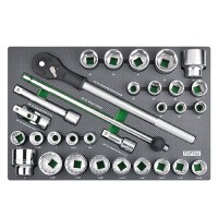 Набір інструменту метр. + дюймового 3/4" 31од. (в ложементі)