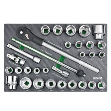 Набір інструменту метр. + дюймового 3/4" 31од. (в ложементі)