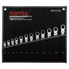 Набір ключів з тріскачкою і шарніром 8-19мм 12од.