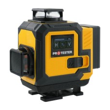 Лазерний рівень 16 ліній 4D (2xH360/2xV360, LCD-дисплей, пульт ДК + штатив - зелений промінь)