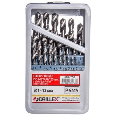 Набір свердел по металу P6M5 25шт. 1-13мм НСВ2513 УКРАЇНА