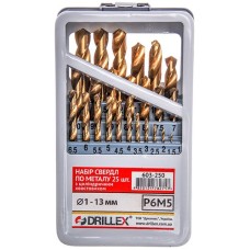 Набір свердел по металу P6M5 титан 25шт. 1-13мм НСВ2513Т УКРАЇНА