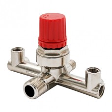 Контрольно-розподільний блок компресора (редуктор з регулятором тиску) зовнішнє різьблення 1/4 та 1/2, внутрішнє різьблення 1/8