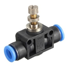 З'єднання цангове для поліуретанових шлангів PU/PR з регулюванням подачі повітря (прямі, шланг) 8мм