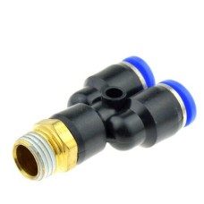 З'єднання цангове для поліуретанових шлангів PU/PR (Y-обр., шланг зовнішн. різьба) 10мм * 1/2"