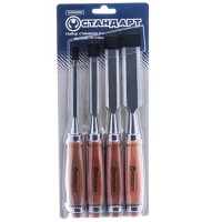 Набір стамесок з дерев'яною ручкою (6-24мм) 4од.