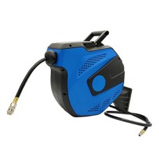 Шланг повітряний поліуретановий армований на котушці 10x14, 5мм, 15м з швидкороз'ємними з'єднаннями