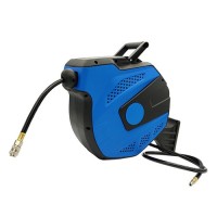 Шланг повітряний поліуретановий армований на котушці 12x16мм, 15м із швидкороз'ємними з'єднаннями