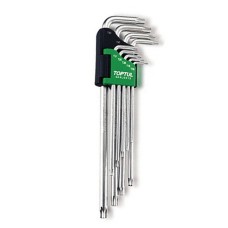 Набір Г-обр. ключів TORX T10-T50 9ед. супердл. з отвором