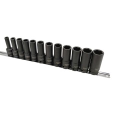 Набір ударних довгих головок 1/2″ 12 од. 8,10,12~19,21,22 мм (на планці) TOPTUL GAAQ1614D